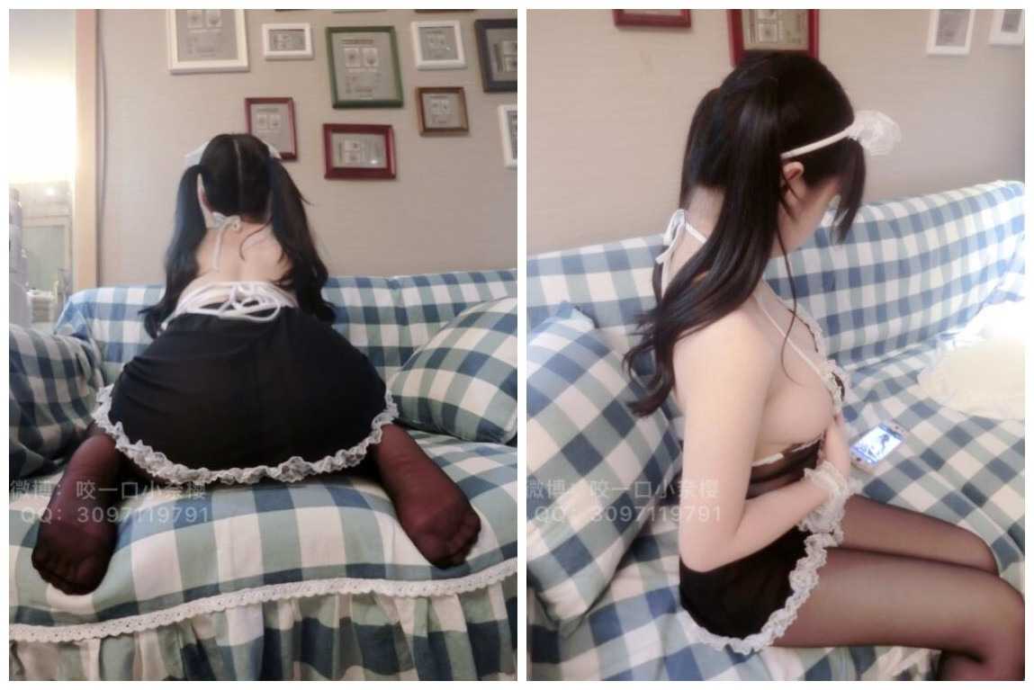 PR社 咬一口小奈樱之黑丝女仆图包视频 1